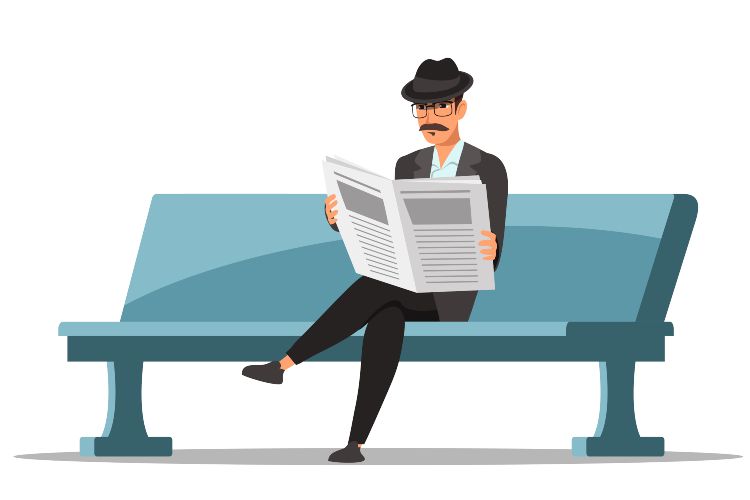 man sit on bench and read newspaper